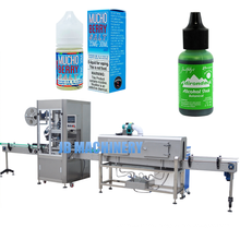 Automatic 10ml 30ml 60ml small ejuice bottle shrink sleeve labeling machine tamper sealing machine